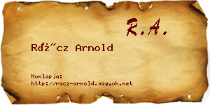 Rácz Arnold névjegykártya