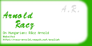 arnold racz business card