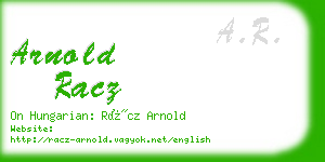 arnold racz business card